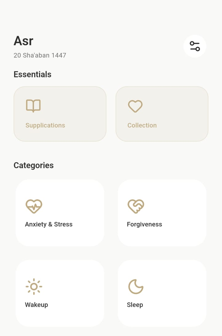 Zikr App interface Light Mode